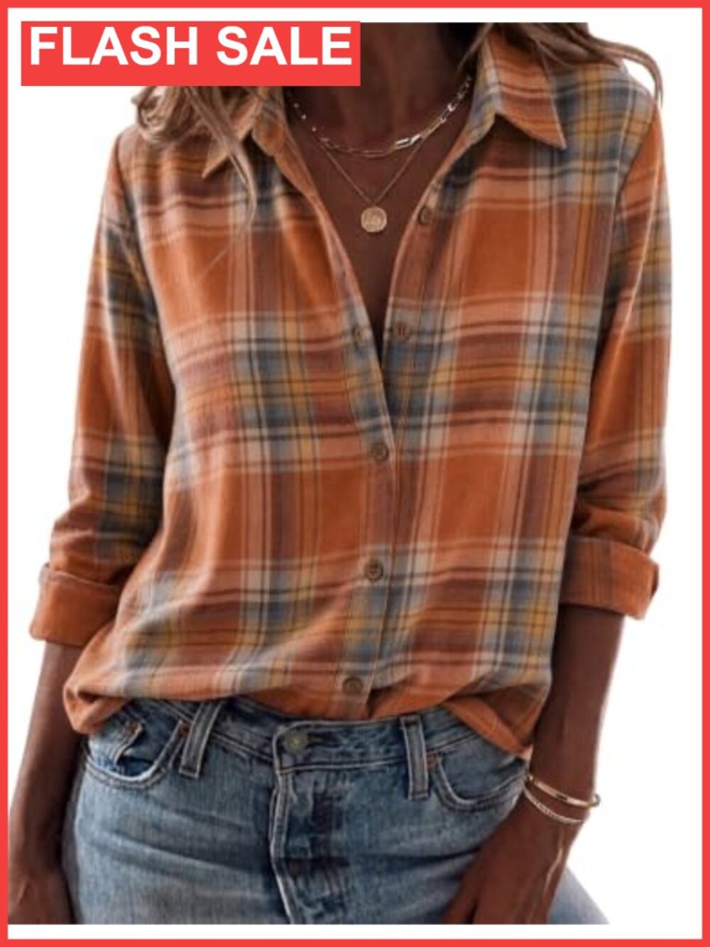 Zeagoo Women's Plaid Flannel Button Down Shirt Long Sleeve Work Blouse